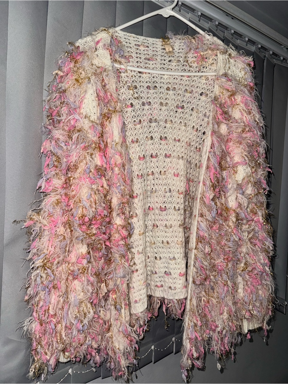 Mystree Fairycore Shaggy Knit Cardigan Small Medium
